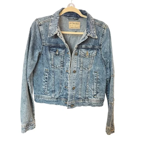 #290 NWT- Free People x We‎ The Free Rumors Denim Trucker Jacket SIze:SM